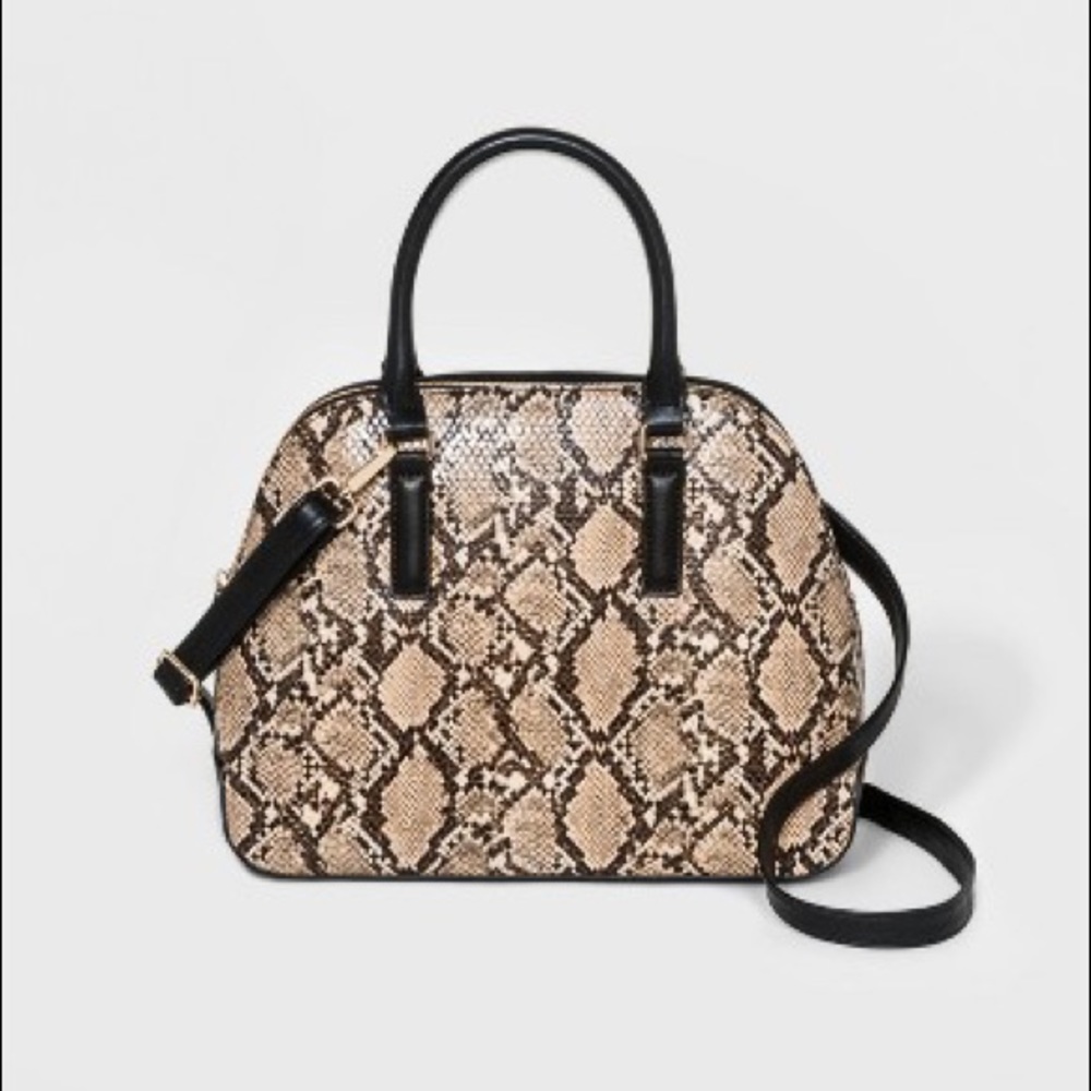 Snake Print Dome Satchel Purse Target Brown/Black